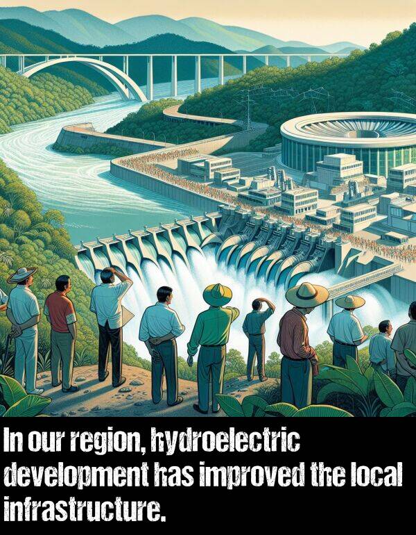 local: In our region, hydroelectric development has improved the local infrastructure.