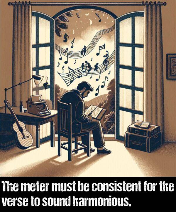 verse: The meter must be consistent for the verse to sound harmonious.