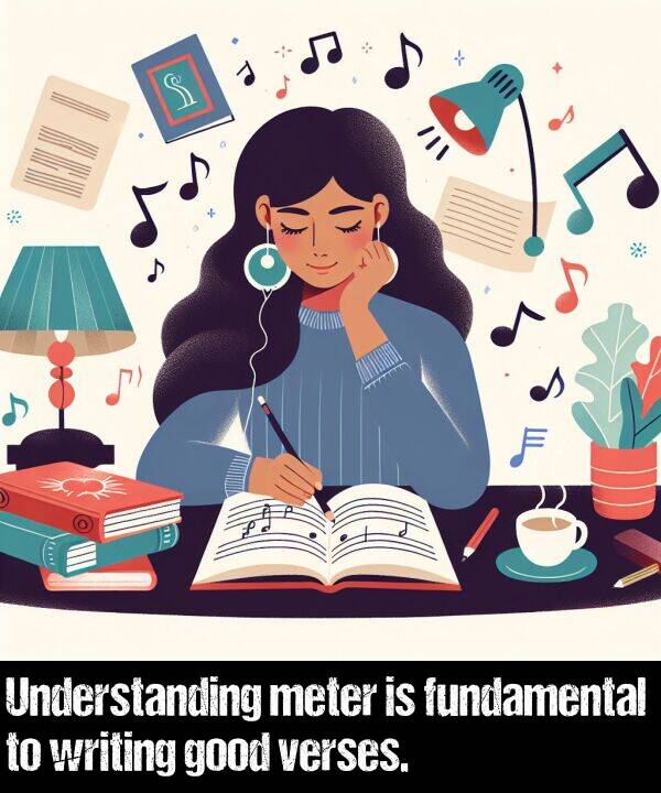 good: Understanding meter is fundamental to writing good verses.