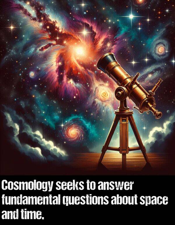space: Cosmology seeks to answer fundamental questions about space and time.