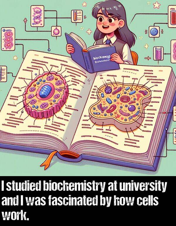 work: I studied biochemistry at university and I was fascinated by how cells work.