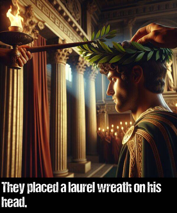 wreath: They placed a laurel wreath on his head.