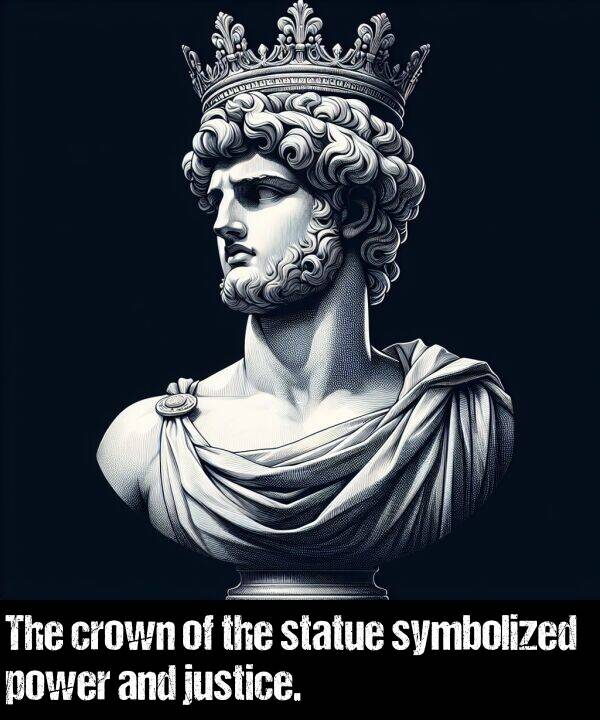 justice: The crown of the statue symbolized power and justice.