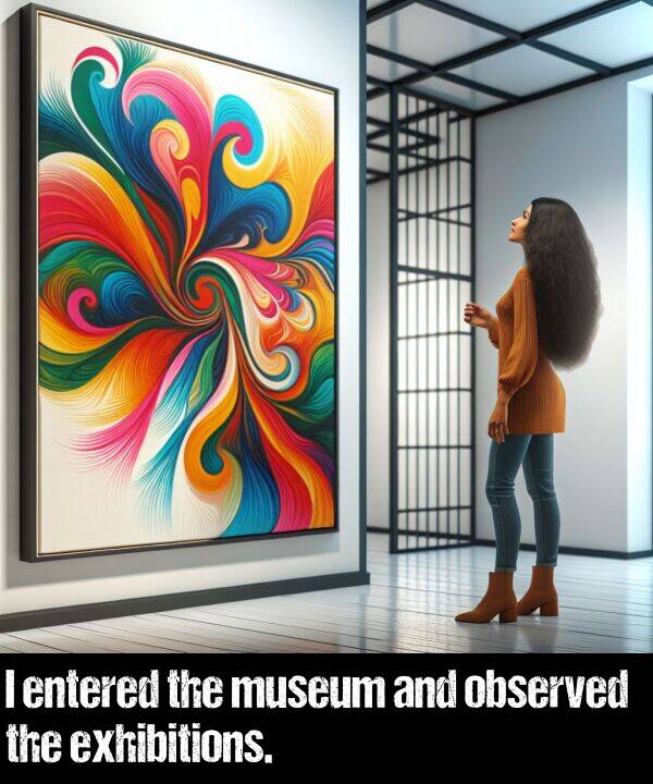exhibitions: I entered the museum and observed the exhibitions.