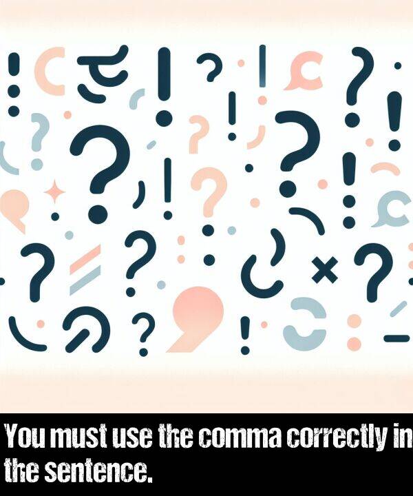 comma: You must use the comma correctly in the sentence.