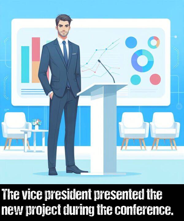 vice: The vice president presented the new project during the conference.