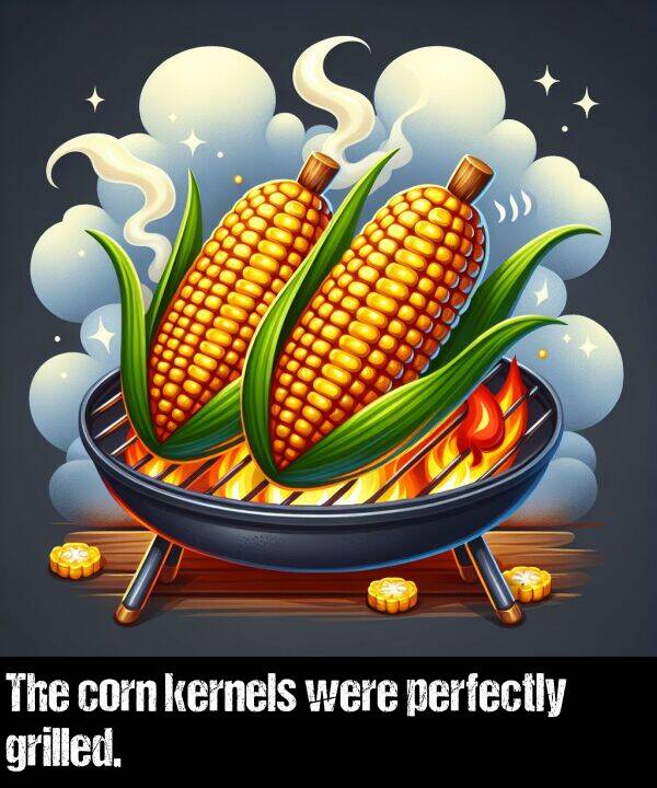 were: The corn kernels were perfectly grilled.