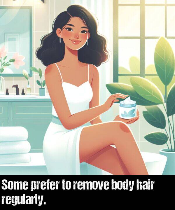 body: Some prefer to remove body hair regularly.