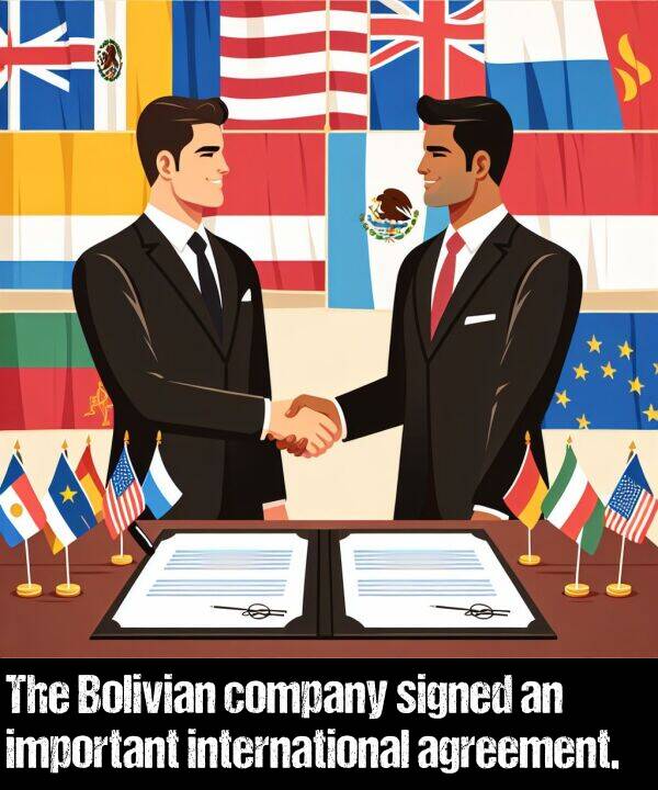 important: The Bolivian company signed an important international agreement.
