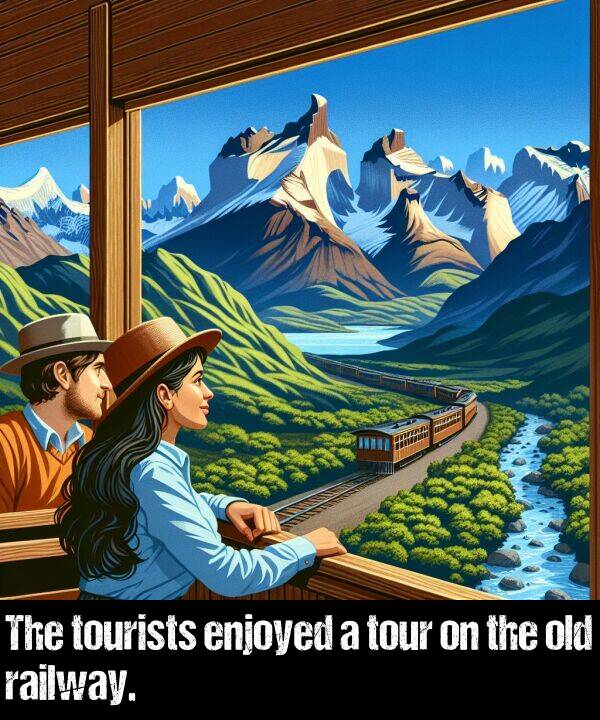 old: The tourists enjoyed a tour on the old railway.
