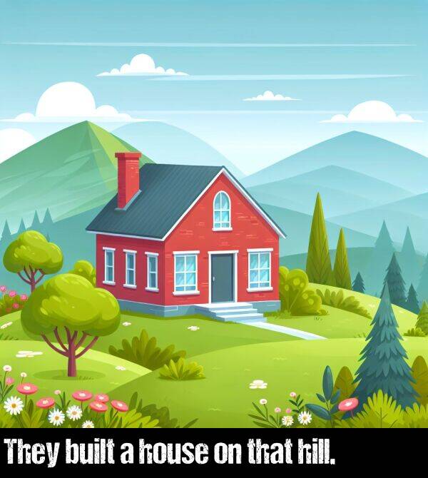 built: They built a house on that hill.