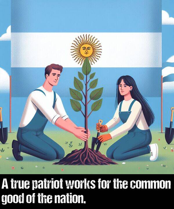 nation: A true patriot works for the common good of the nation.
