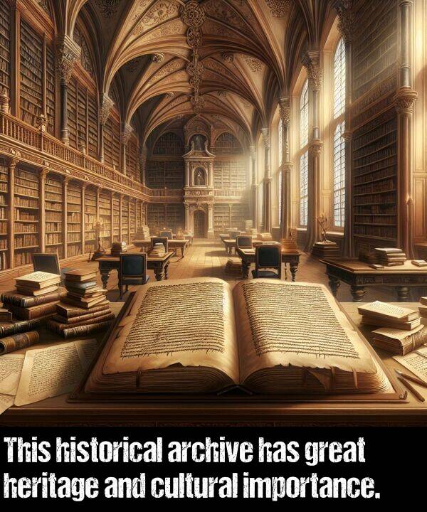 importance: This historical archive has great heritage and cultural importance.