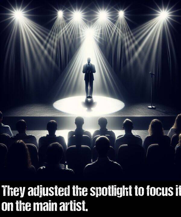 main: They adjusted the spotlight to focus it on the main artist.