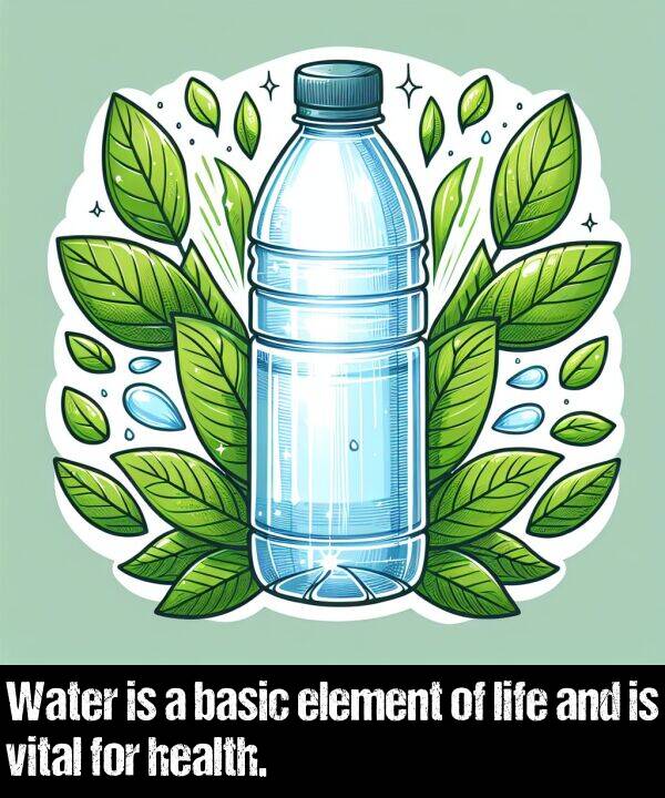 basic: Water is a basic element of life and is vital for health.