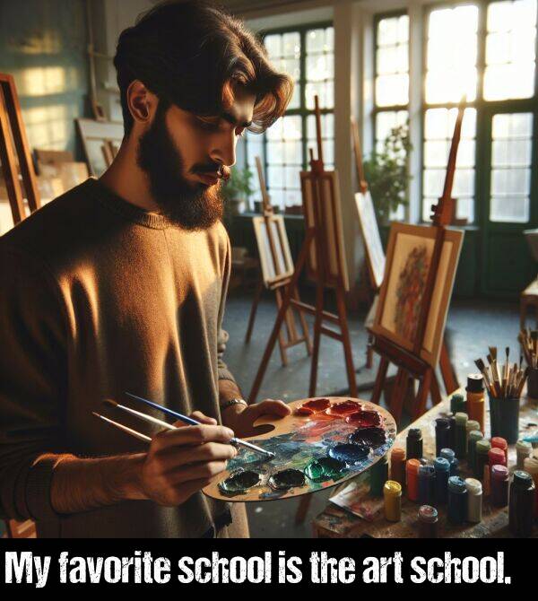 school: My favorite school is the art school.