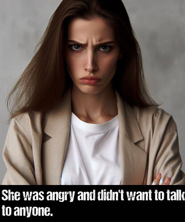 want: She was angry and didn't want to talk to anyone.