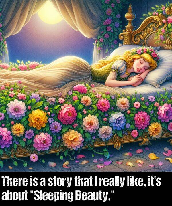 about: There is a story that I really like, it's about "Sleeping Beauty."