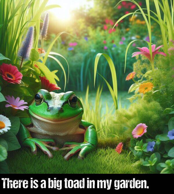 big: There is a big toad in my garden.