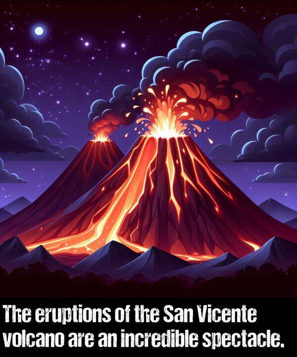eruptions: The eruptions of the San Vicente volcano are an incredible spectacle.