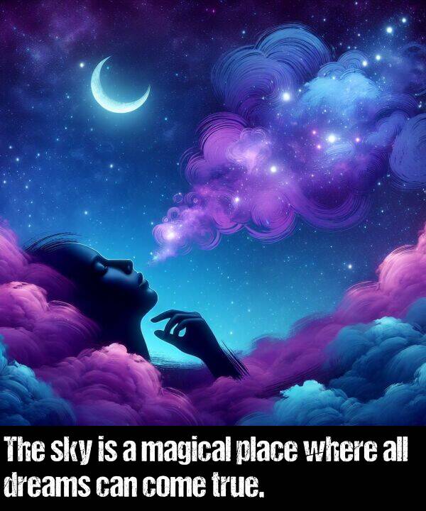 where: The sky is a magical place where all dreams can come true.