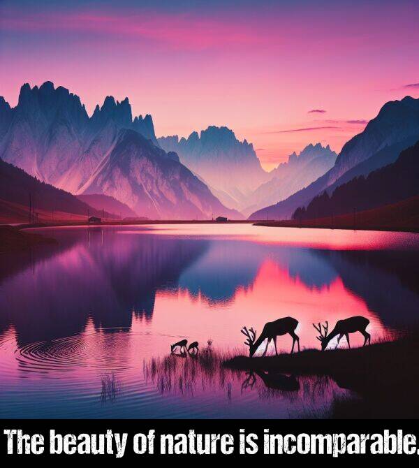 beauty: The beauty of nature is incomparable.