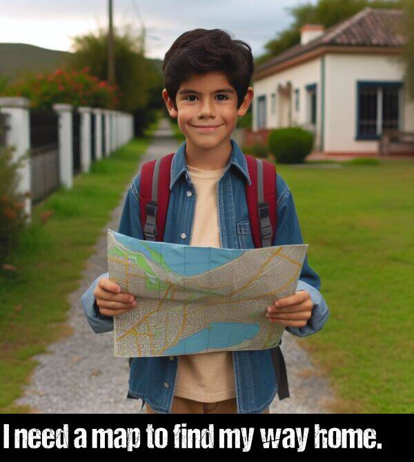 way: I need a map to find my way home.