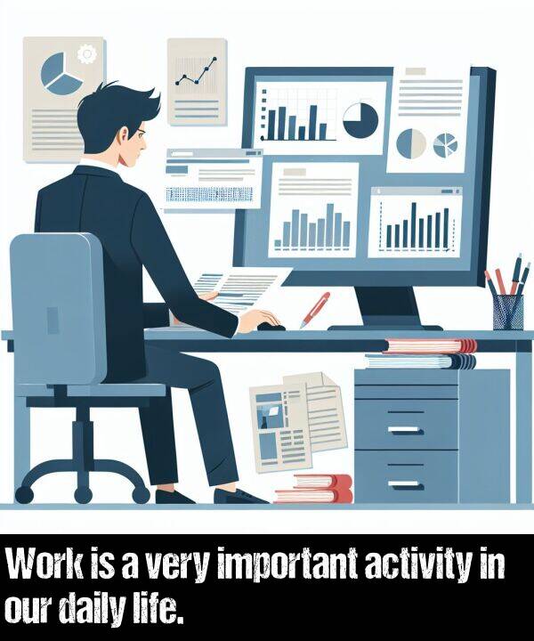 life: Work is a very important activity in our daily life.