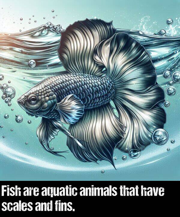 are: Fish are aquatic animals that have scales and fins.