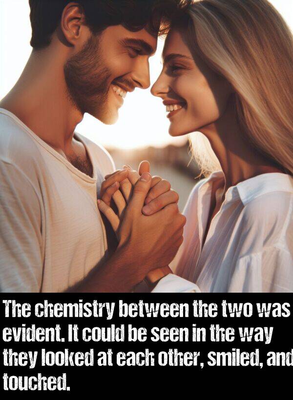 looked: The chemistry between the two was evident. It could be seen in the way they looked at each other, smiled, and touched.