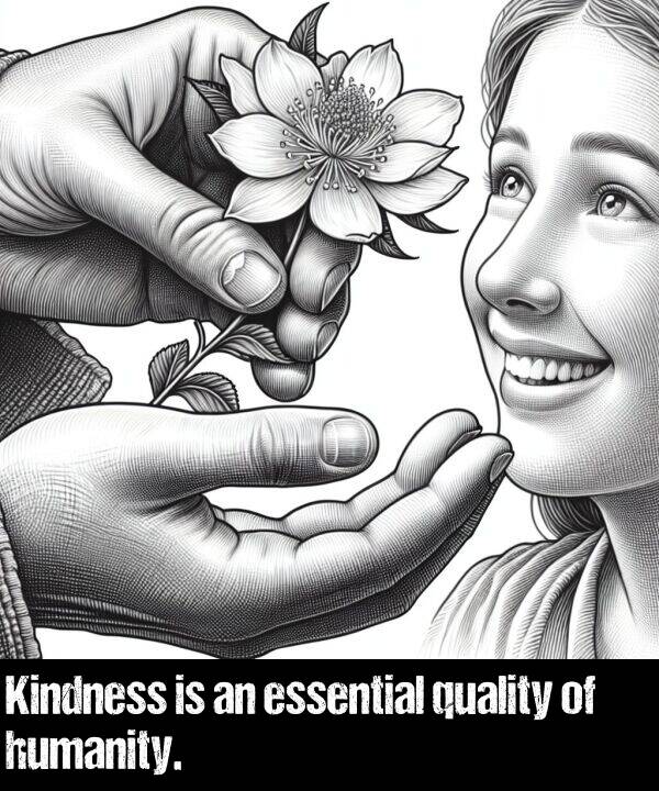 quality: Kindness is an essential quality of humanity.
