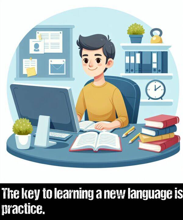 learning: The key to learning a new language is practice.