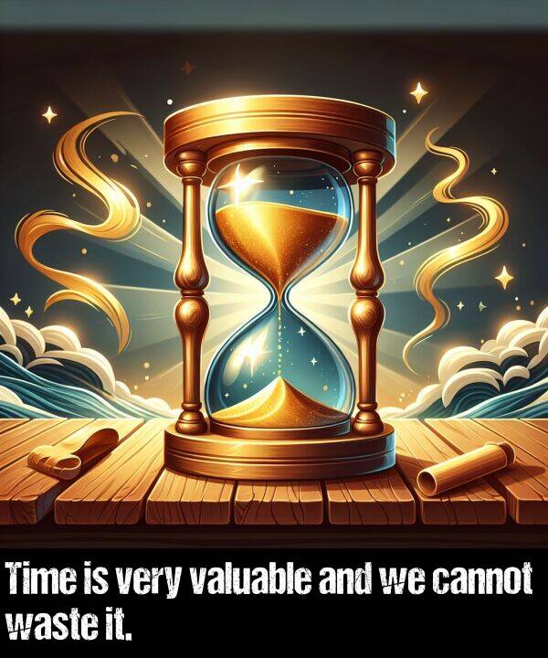 cannot: Time is very valuable and we cannot waste it.