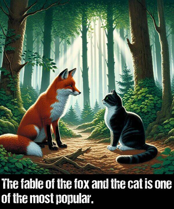 fox: The fable of the fox and the cat is one of the most popular.