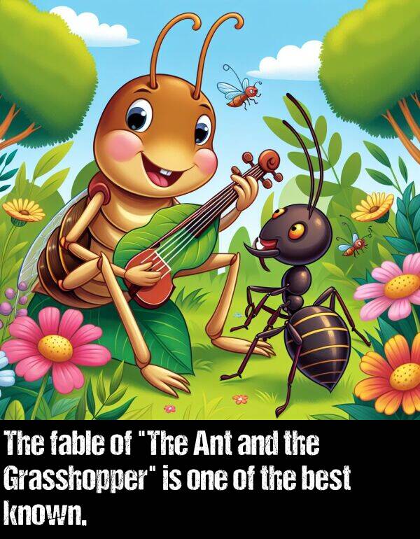 best: The fable of "The Ant and the Grasshopper" is one of the best known.