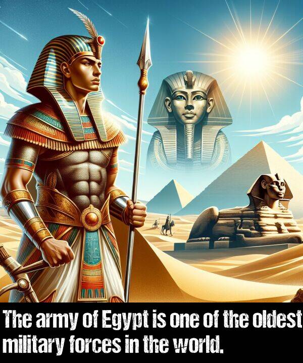 oldest: The army of Egypt is one of the oldest military forces in the world.