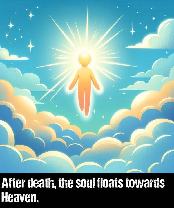 death: After death, the soul floats towards Heaven.