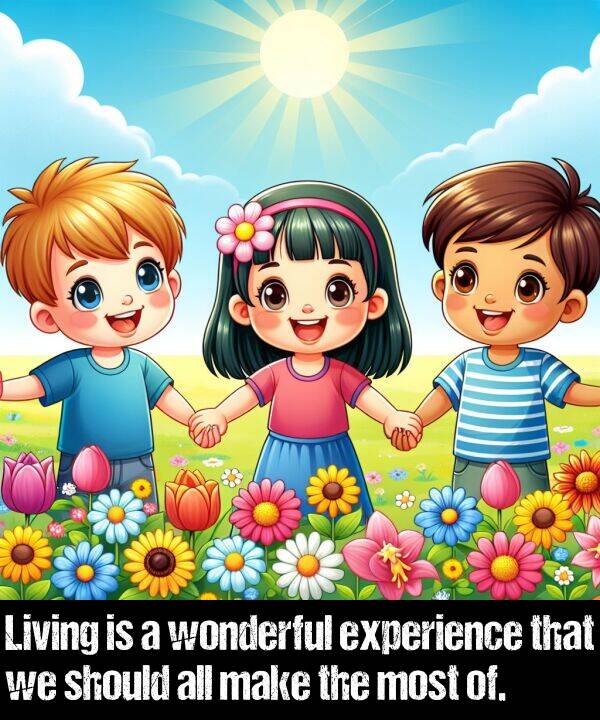 make: Living is a wonderful experience that we should all make the most of.
