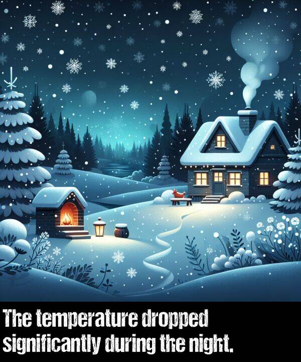 temperature: The temperature dropped significantly during the night.