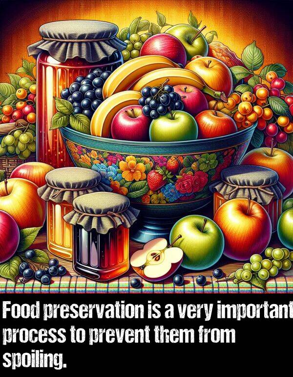 them: Food preservation is a very important process to prevent them from spoiling.
