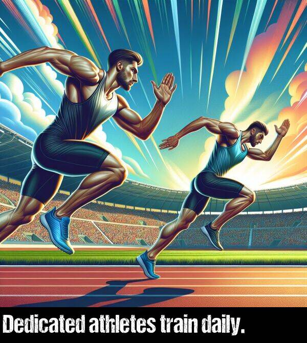 daily: Dedicated athletes train daily.