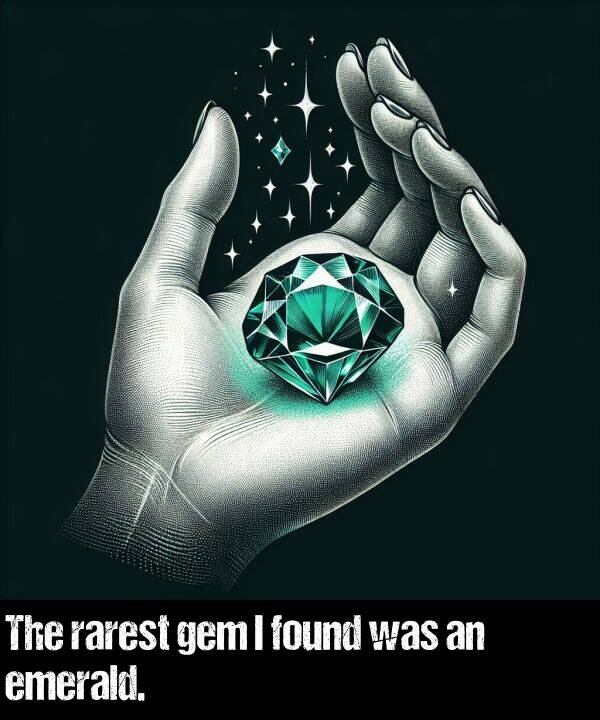 was: The rarest gem I found was an emerald.