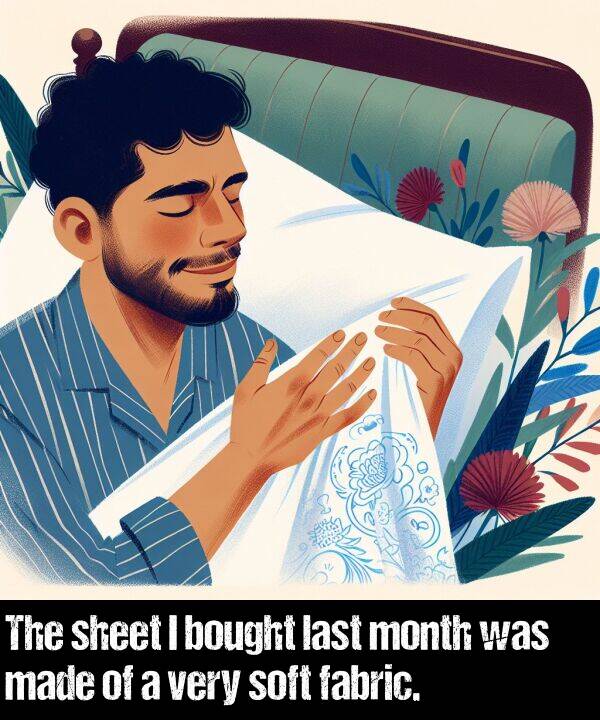 last: The sheet I bought last month was made of a very soft fabric.