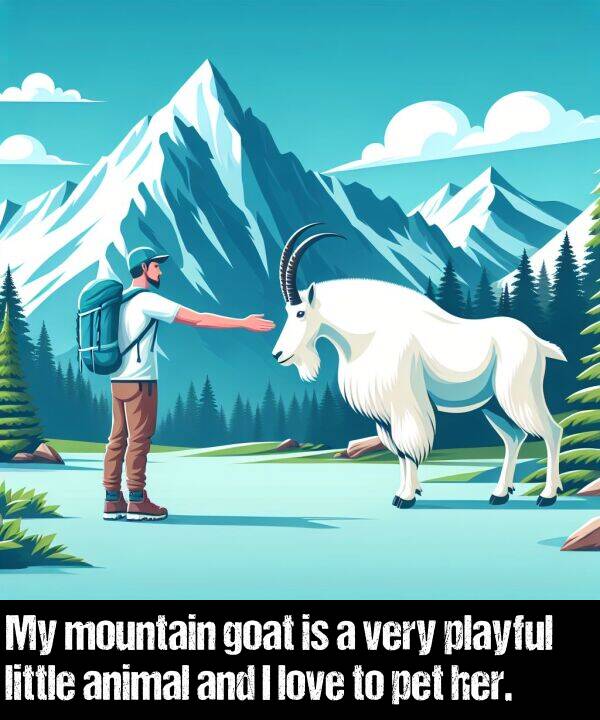 mountain: My mountain goat is a very playful little animal and I love to pet her.