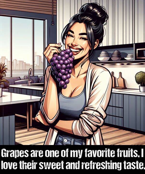 taste: Grapes are one of my favorite fruits. I love their sweet and refreshing taste.