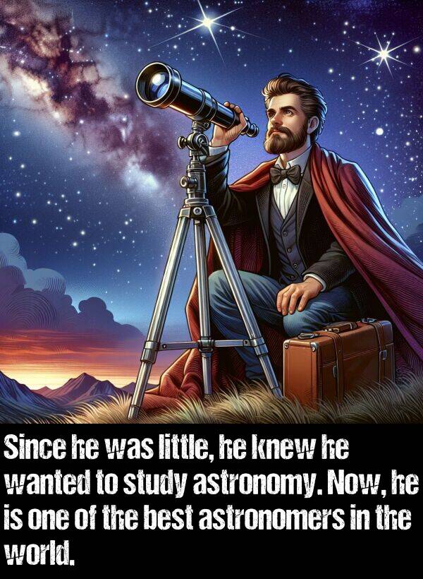 best: Since he was little, he knew he wanted to study astronomy. Now, he is one of the best astronomers in the world.