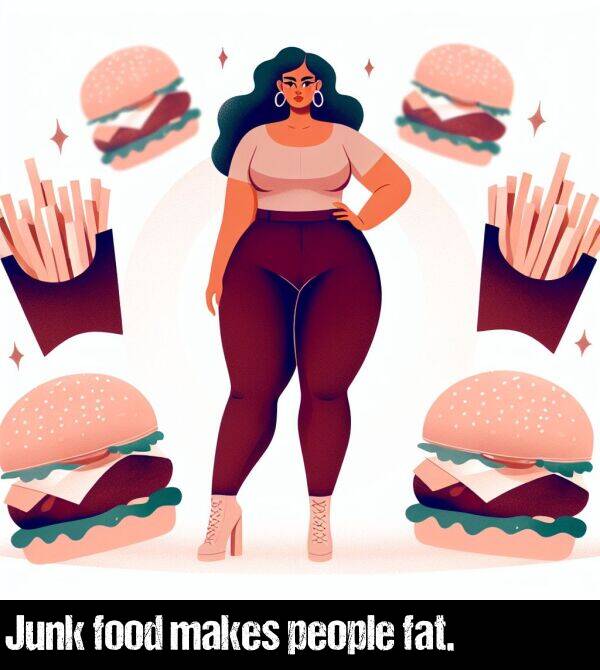 people: Junk food makes people fat.