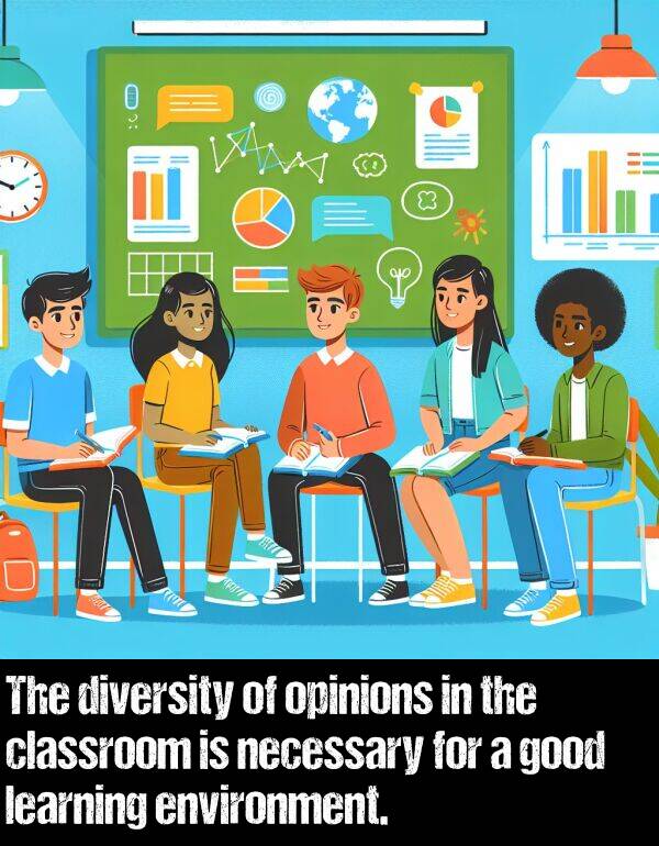learning: The diversity of opinions in the classroom is necessary for a good learning environment.