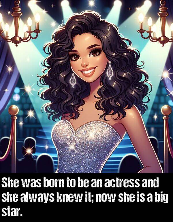 born: She was born to be an actress and she always knew it; now she is a big star.