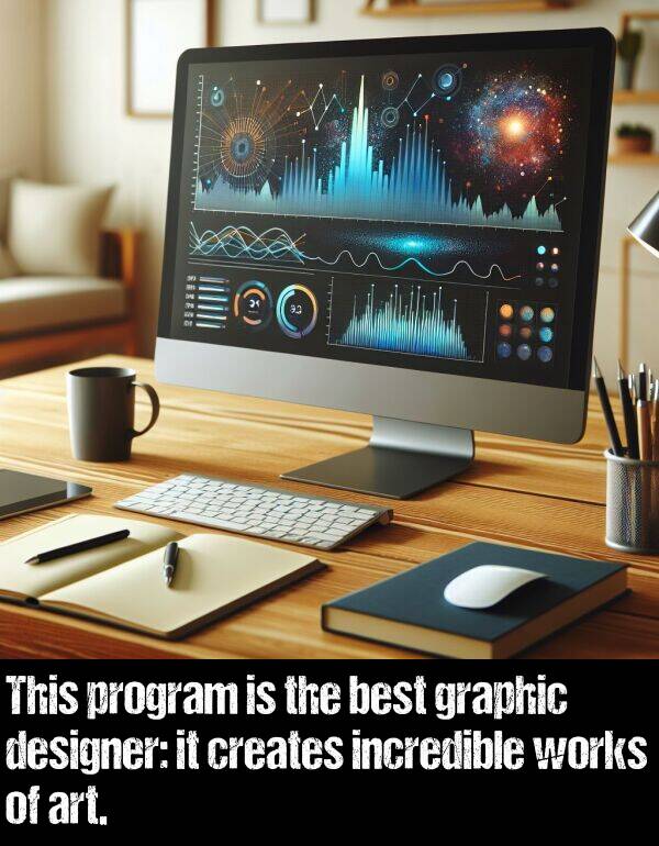best: This program is the best graphic designer: it creates incredible works of art.